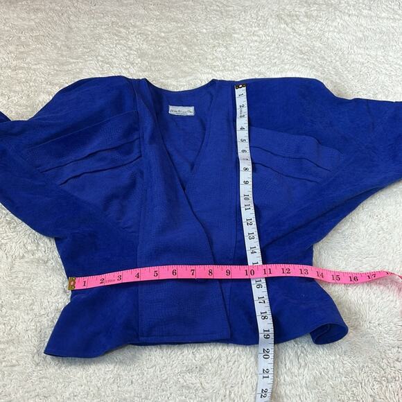 Vintage 80s Blondie and Me bluish purple peplum skirt suit set, size 7 - Picture 6 of 12